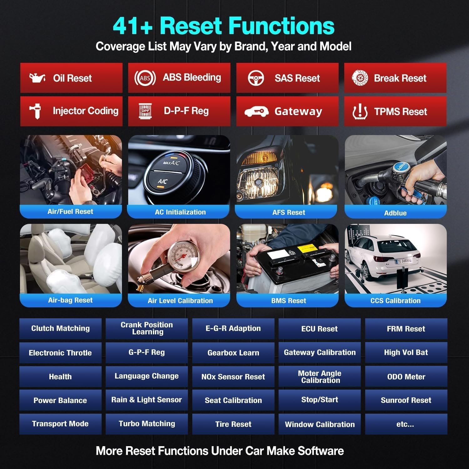 KINGBOLEN K10 Elite OBD2 Scanner, Advanced OE-Level Diagnostic Tool, ADAS Calibration, Bi-Directional, ECU Coding, 41+ Reset Services - Image 8